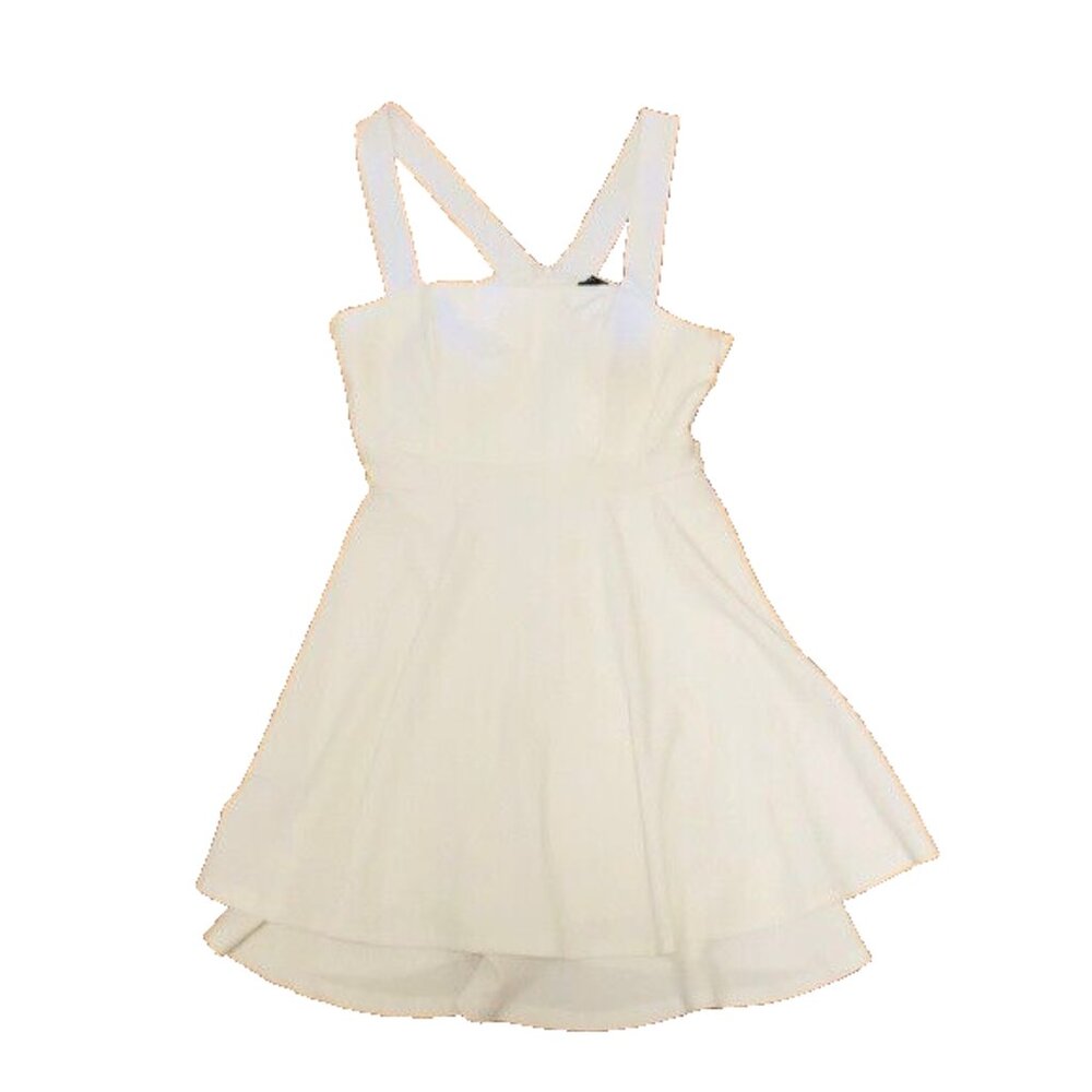 Windsor Women’s white Dress flare layered summer dress stretch size M